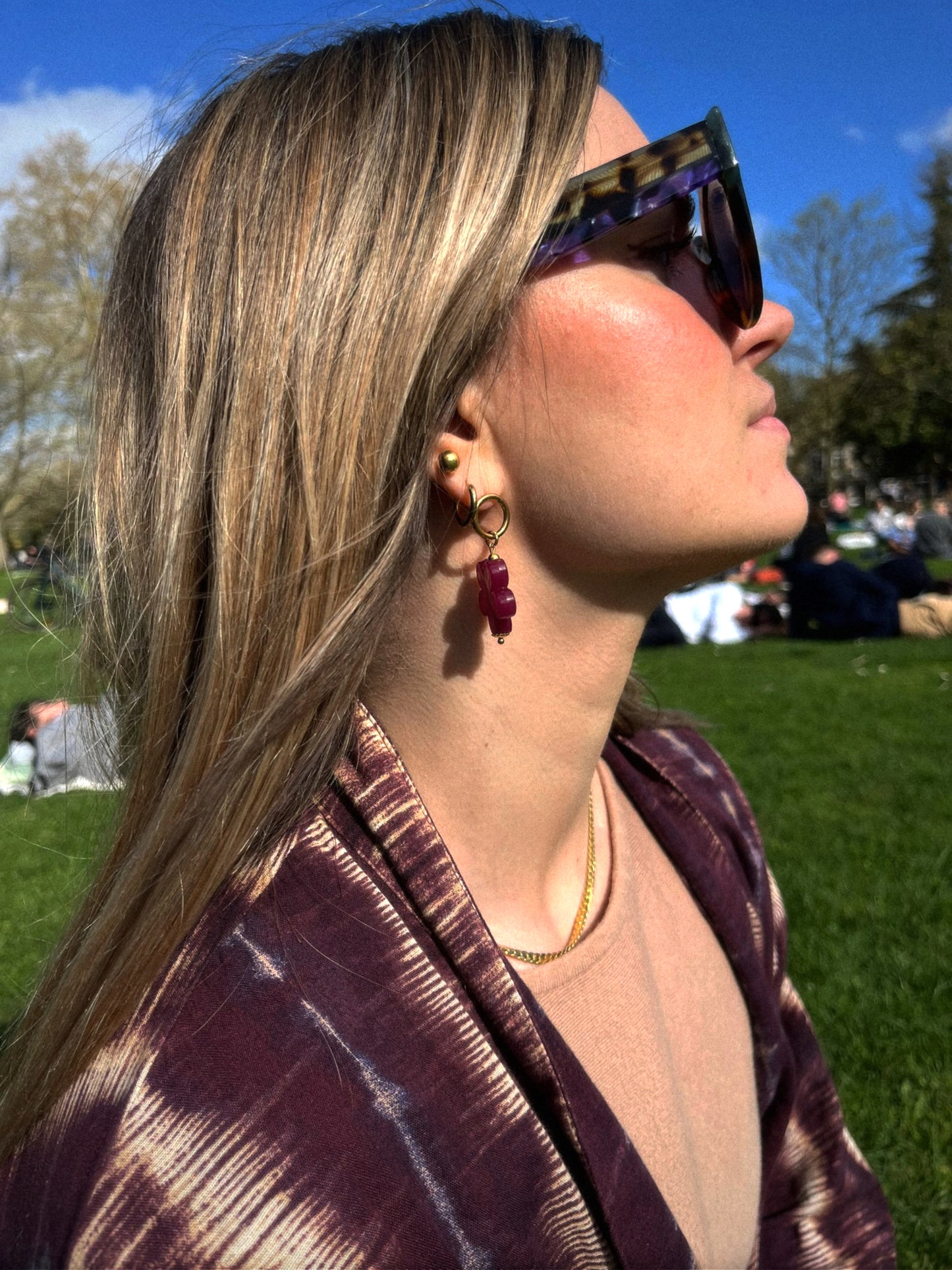 Boucles Fleurs Framboise