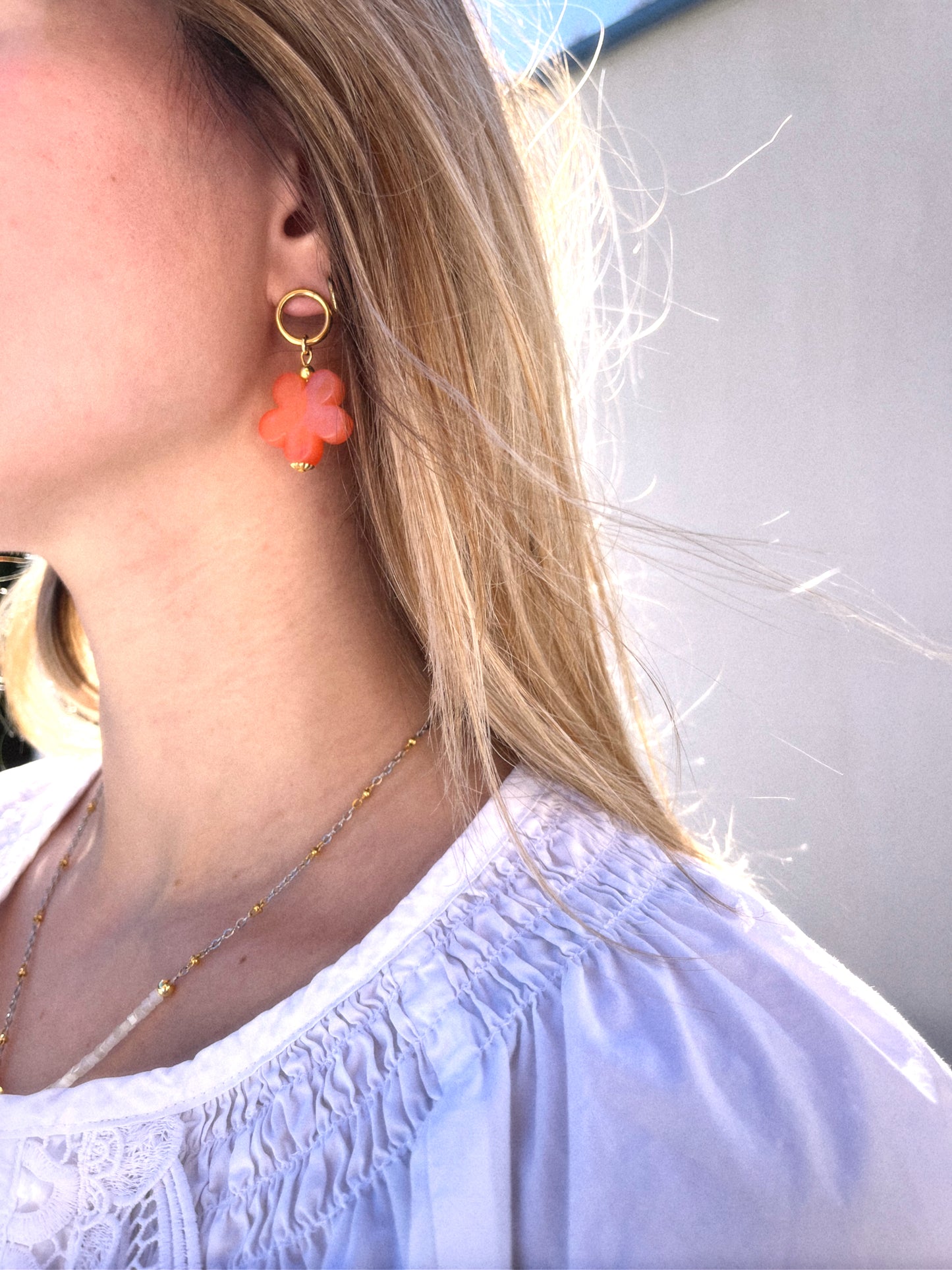 Boucles Fleurs Peach